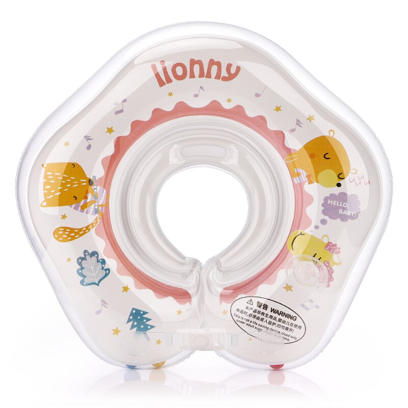 Opblaasbare Zwemmen Float Baby Accessoires Hals Float Ring Buis Veiligheid Zuigeling Drijvende Cirkel Voor Baden Water Voor 0-8Month: pink  no pump