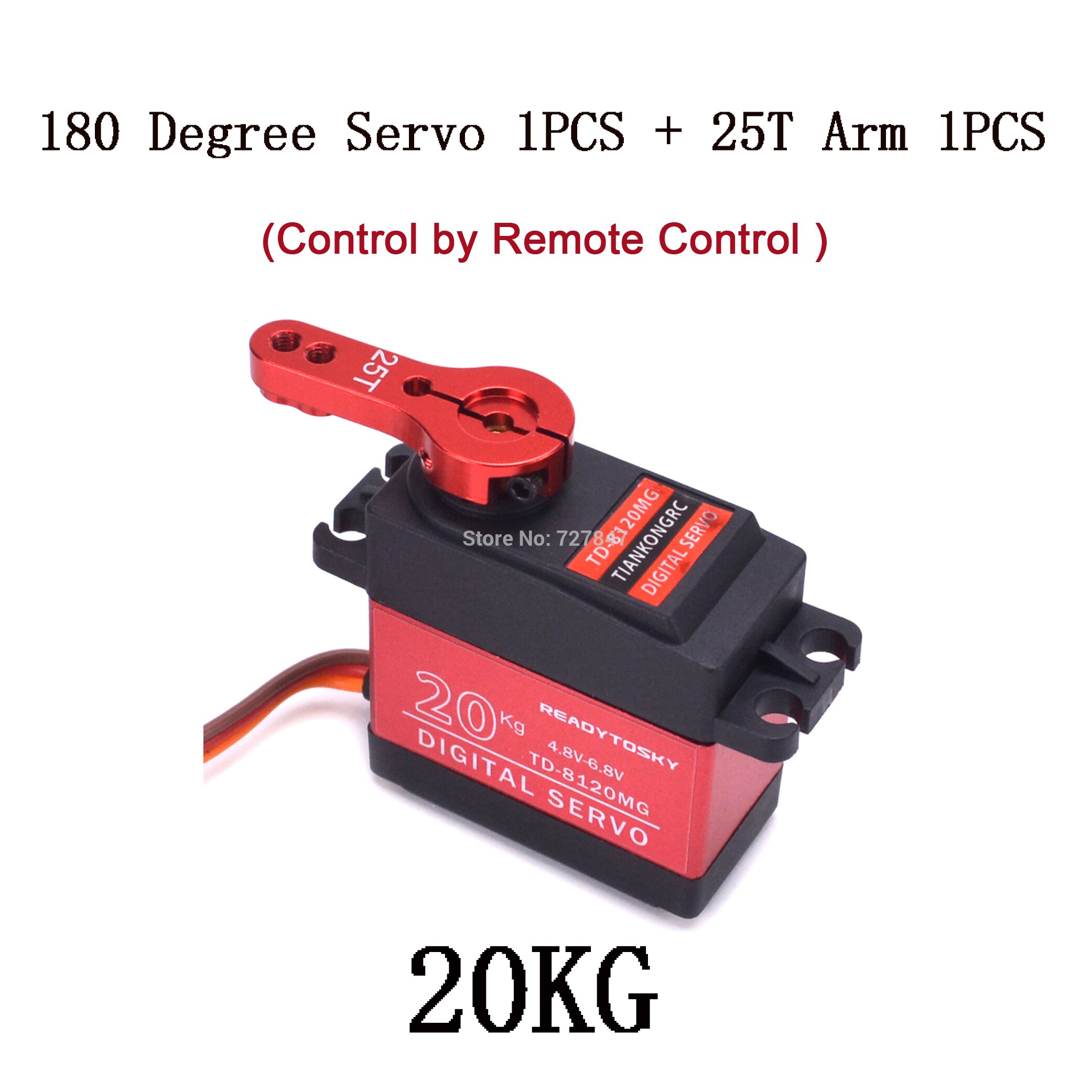 20kg TD8120MG / 25kg TD8325MG Hohe Drehmoment Kernlosen Motor- Servo Wasserdichte Digital 180 Grad Servo Kontrolle durch Fernbedienung Kontrolle: 1x20KG  1x 25T Arm