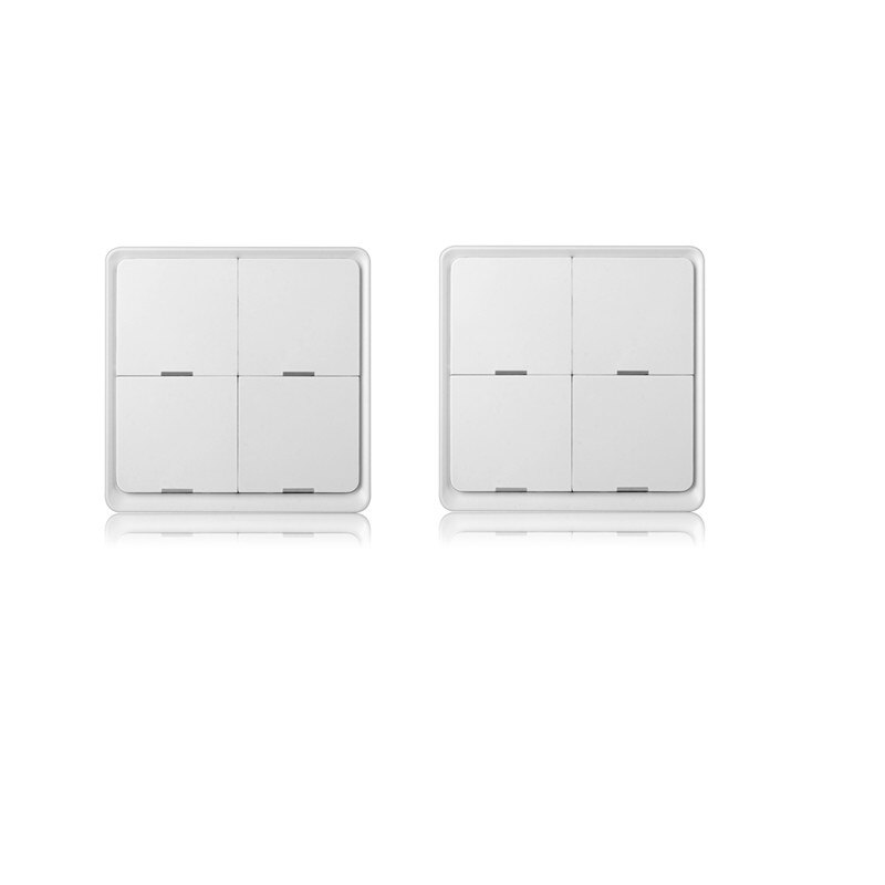 Tuya Smart ZigBee Wireless Switch Sticker 4-way Panel Scene Button Controller Wall Light Switch Work With Smart Life APP: 2pcs