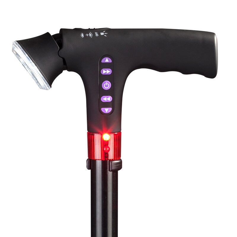 intelligent electronic walking stick walker aluminum alloy T straight handle with retractable light anti-icing cane