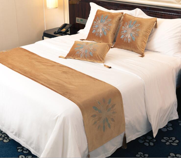 Bloemen Spreien 45cm Breedte Bed Runner Luxe Bed Vlag Decoratieve Bed Cover 100% Polyester Voor Thuis Hotel Gebruik