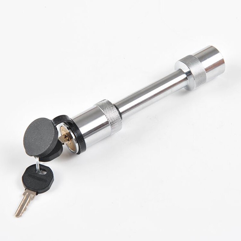 Cerradura de pasador de enganche de remolque resistente de 5/8 "Núcleo de cerradura de flor de ciruelo 2 llaves y tapa de goma para receptor de enganche de clase III, IV, V