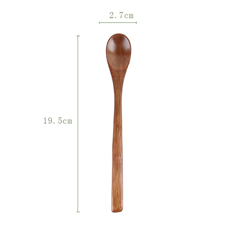 de cuchara de sopa de leche con miel de madera maciza, vajilla de madera con mango largo, cuchara para agitar el café, palo, juegos de accesorios de cocina: 11