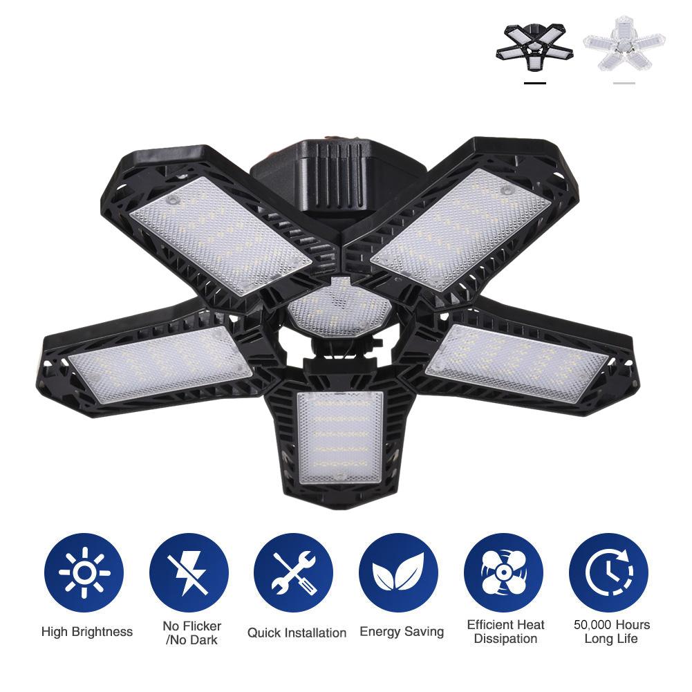 Garage Light Deformable Foldable Garage Ceiling Lamp for Indoor Outdoor 80W/100W