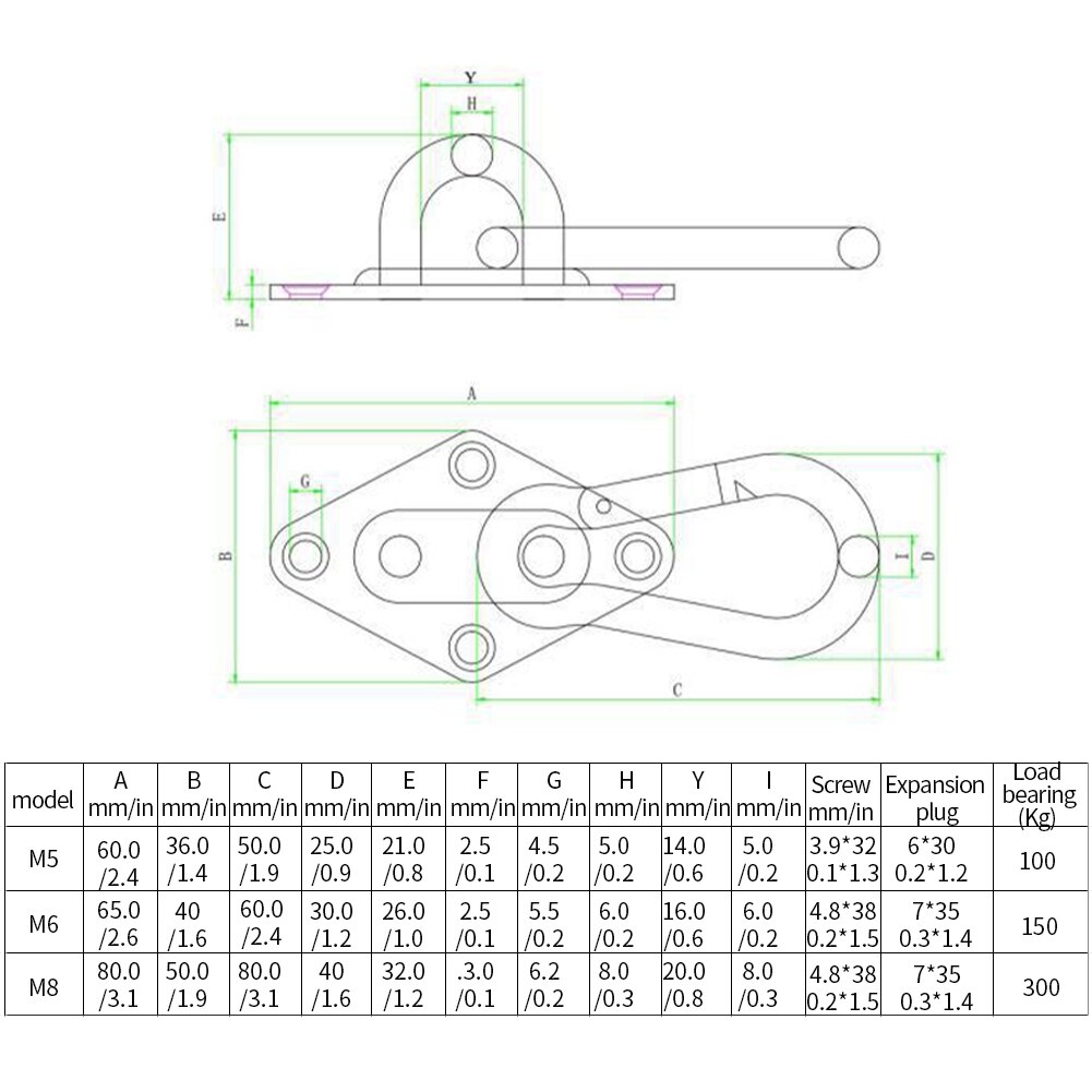 Suspension Ceiling Hooks Hangers Swivel Swing Bracket Hammock Stainless Steel Heavy Duty With Screws M8 M6 M5 Hammock Stand