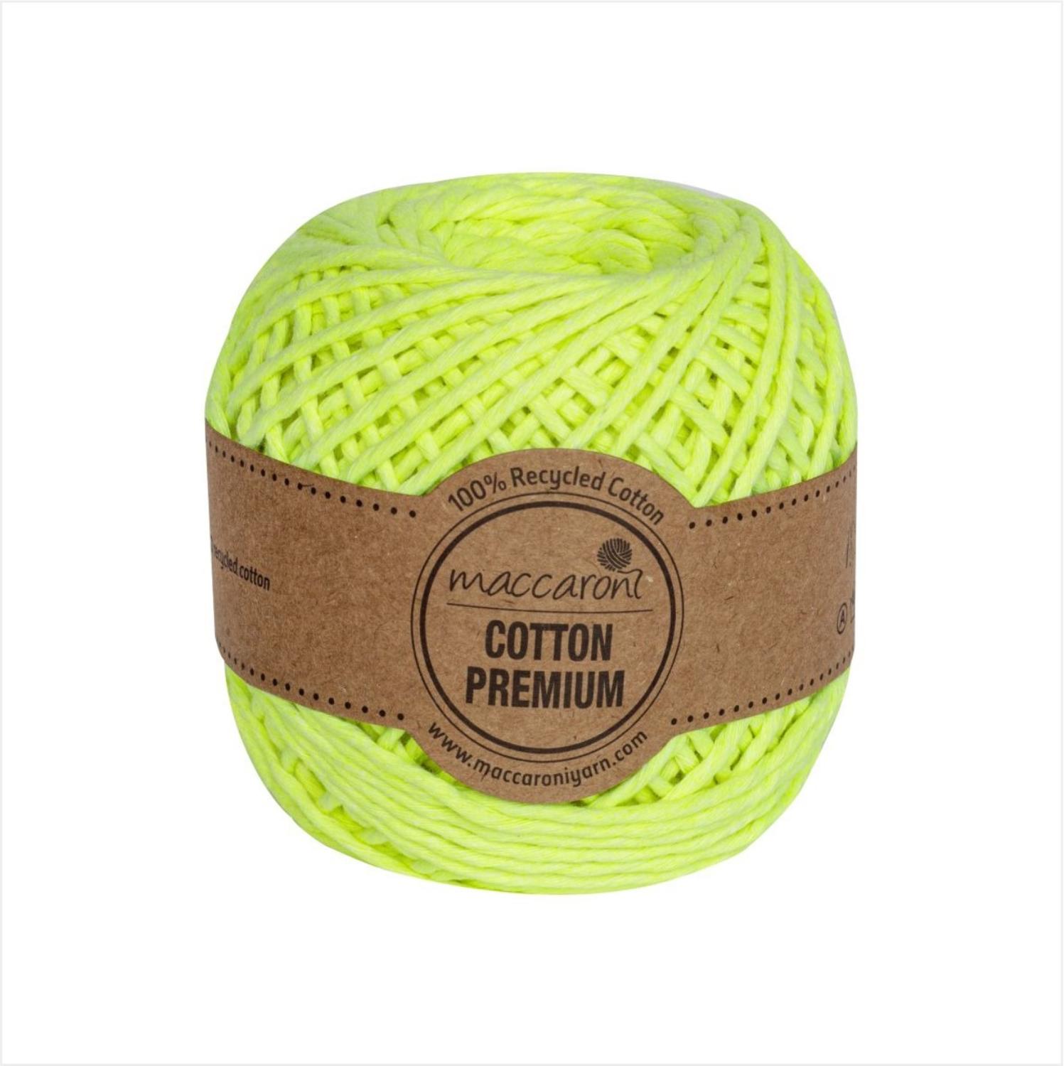 Macaroni neon macrame garn bomuld premium 1 mm: Neongul