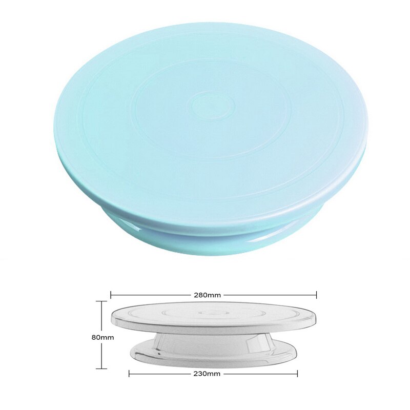 Gør-det-selv roterende kagebageværktøj drejeskive dekoration kageholder kage plastkage roterende bordbageværktøj 7*28cm 10 tommer: 2