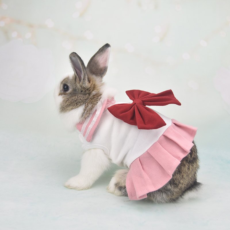Bunny Rabbit Guinea Pig Bow Dress Tutu Skirt Clothes For Small Dog Cat Chihuahua Small Animal Chinchilla Costume Vest Hoodie