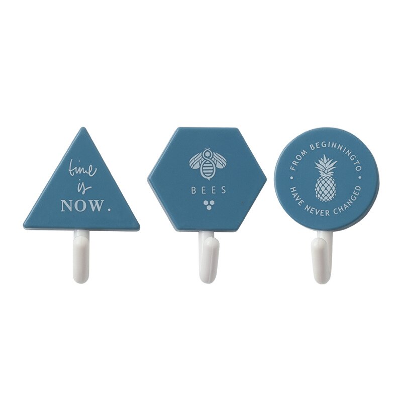 Wall Mount for Keys Hook Rack Plastic Hanger Keys Holder Wall Home 3 Hook Coat Hanger Hook Door Hangers Kitchen: blue