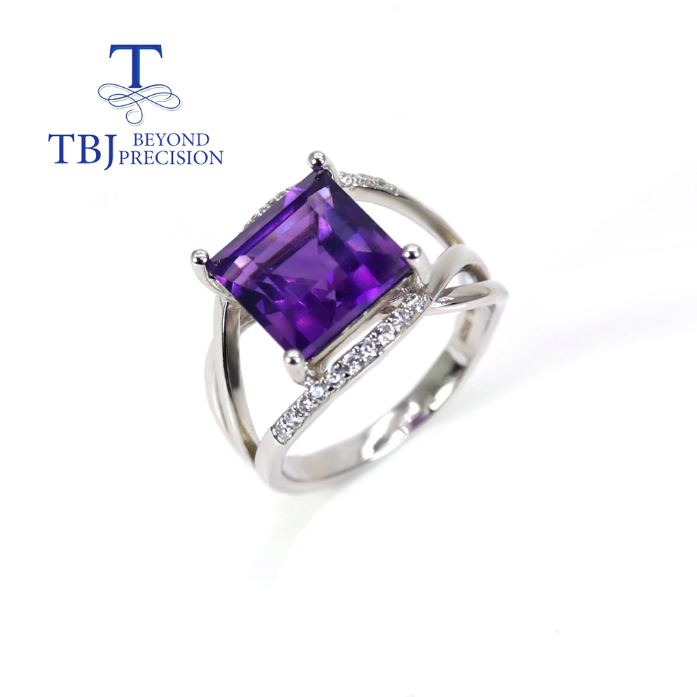 Anello di ametista del sud Africa con pietre preziose naturali dal design semplice, gioielli da donna di moda, regalo in argento sterling 925