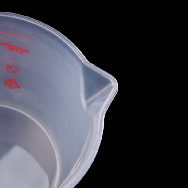 Taza medidora de plástico de 250ml Barra de precisión herramienta de líquido mango de cocina de medición de plástico transparente con