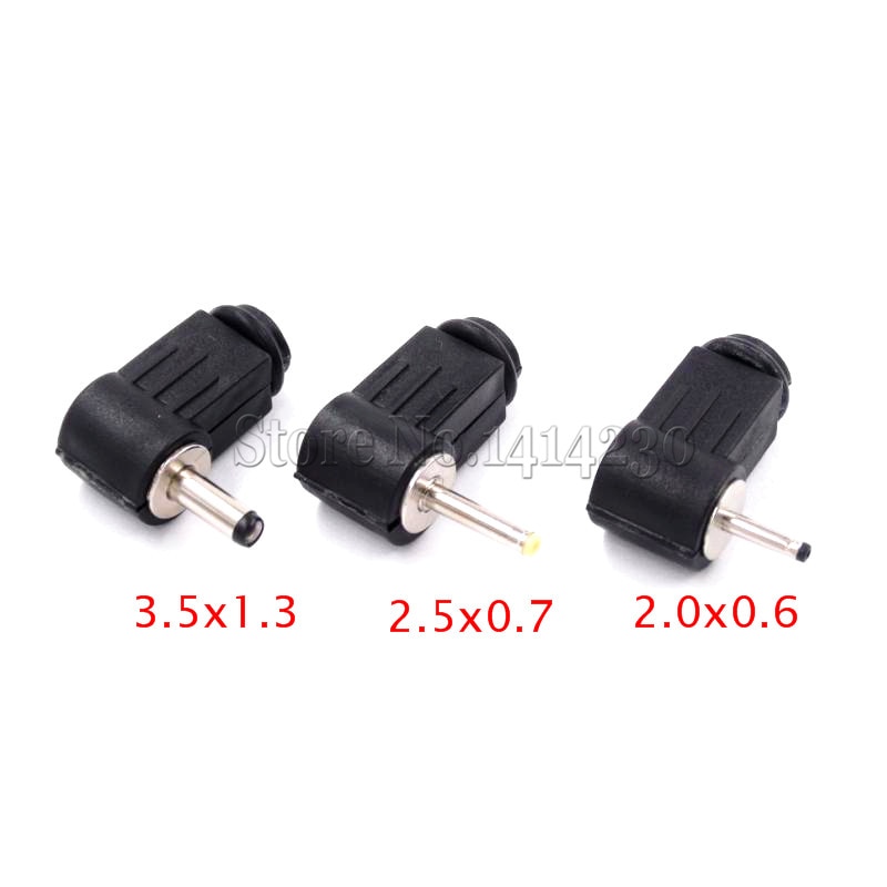 Adaptateur de prise mâle à 90 degrés, 10 pièces, 5.5x2.1mm, 5.5x2.5mm, 4.8x1.7mm, 4.0x1.7mm, 3.5x1.3mm, 2.5x0.7mm
