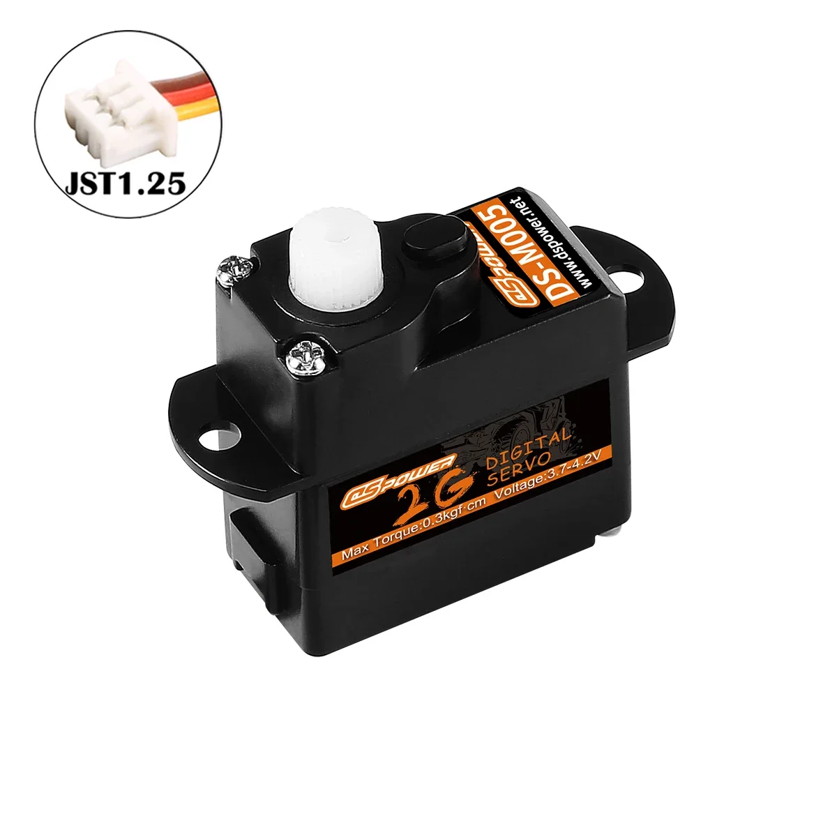 DSPOWER 2g Micro Servo Digital sin núcleo engranaje de plástico JR/JST enchufe Mini Servos para Rc helicóptero avión barco accesorios de modelo de coche: YELLOW