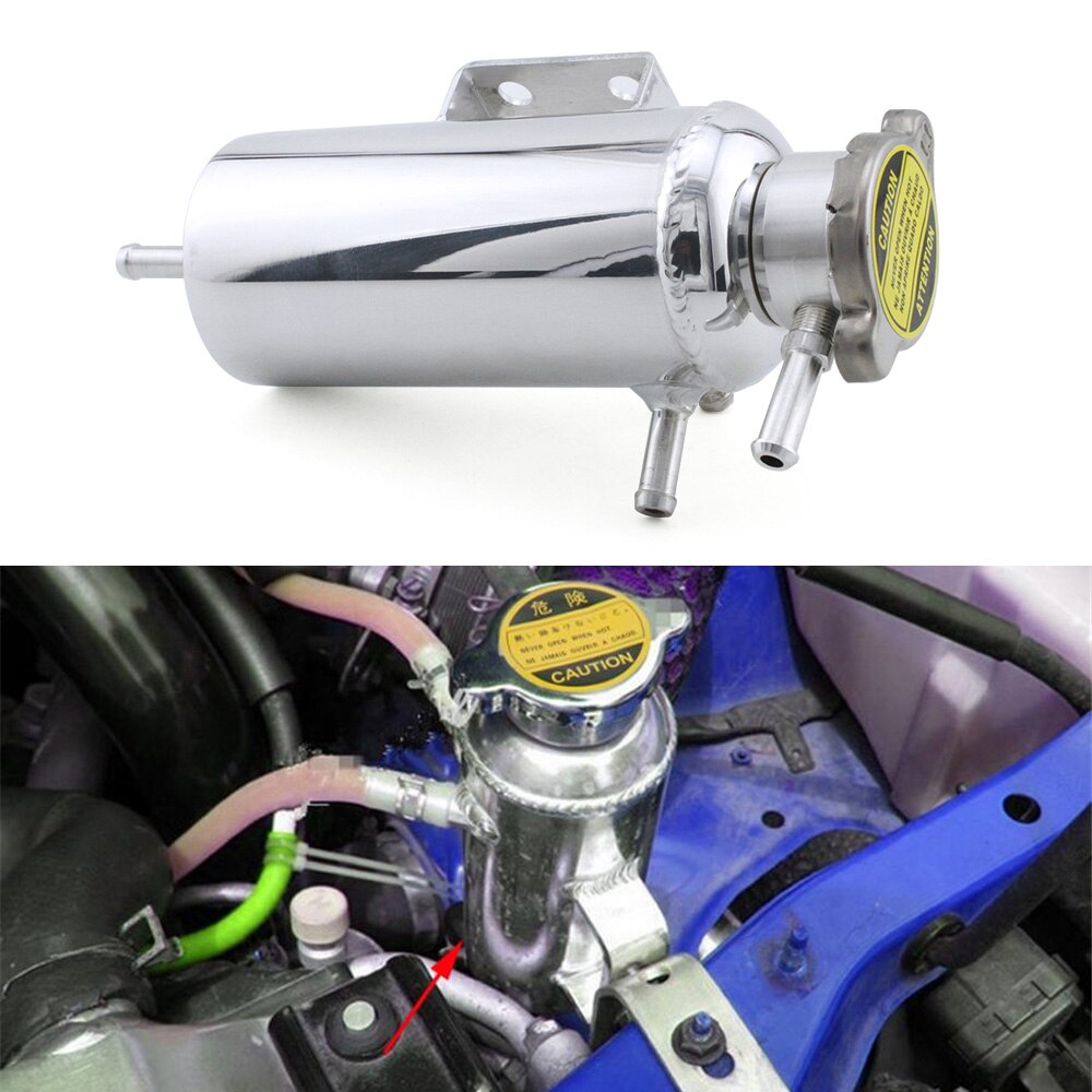 250ml Aluminium Auto Overflow Catch Tank Koeler Koelvloeistof Reservoir Kit Universele Expansietank Zilver Auto Accessoires
