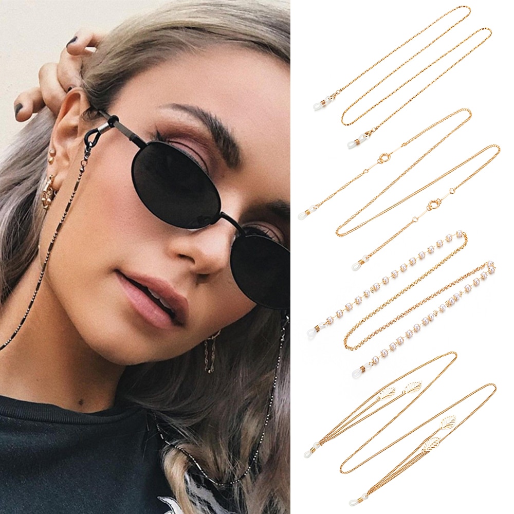 unisexe Anti-perte lunettes lanière perles lunettes de soleil chaînes lunettes de lecture retenue lunettes sangle support cordon collier