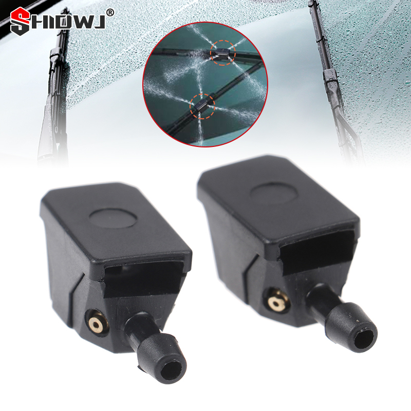 2PCS Universal Auto Windschutz Scheibe Wischer Klinge Wasser Spray Düsen Montiert Auf 8mm 9mm 4 Weg Upgrade direkt Fit Große Schärfen