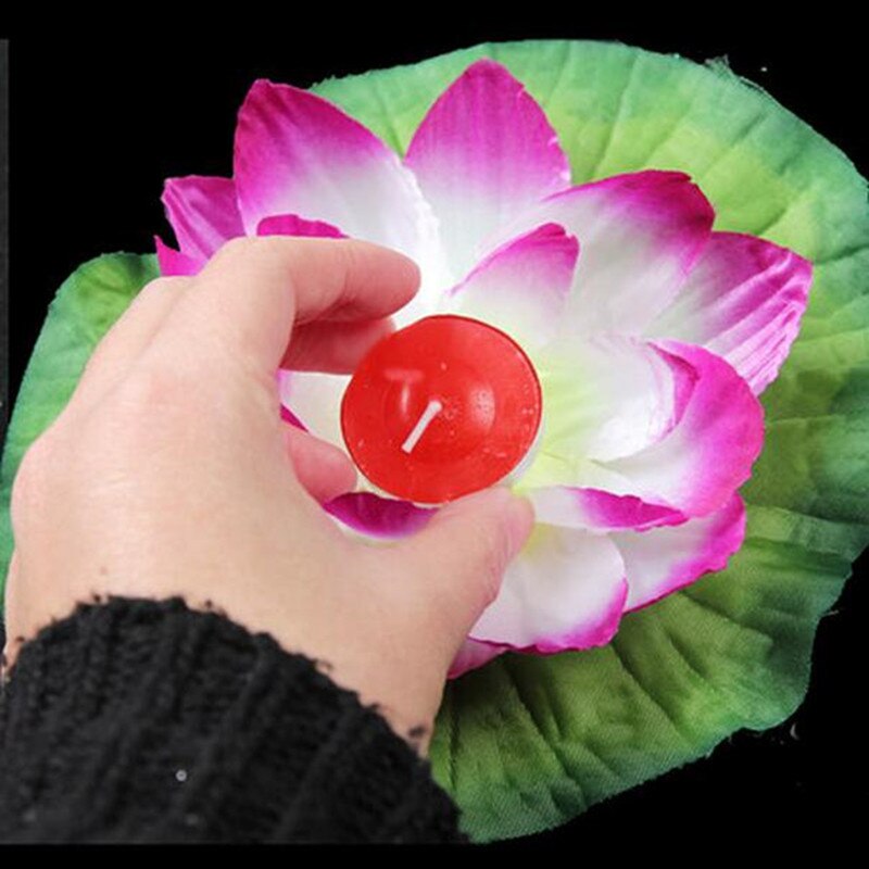 10Pcs! Multicolor Wishing Drijvende Lotus Lampen Met Kaars Bloem Water Lantaarn Voor Baby Douches Event &amp; Party Leveranties
