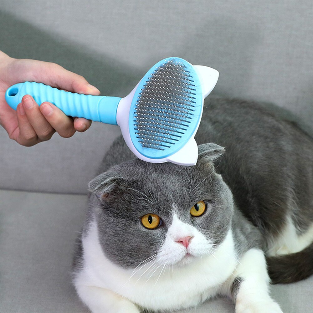 Pet Grooming Borstel Zelfreinigende Slicker Brush Kat Hond Haar Kam Ondervacht Tangled Haar Massages Deeltje Huisdier Kam Hair Cleaner