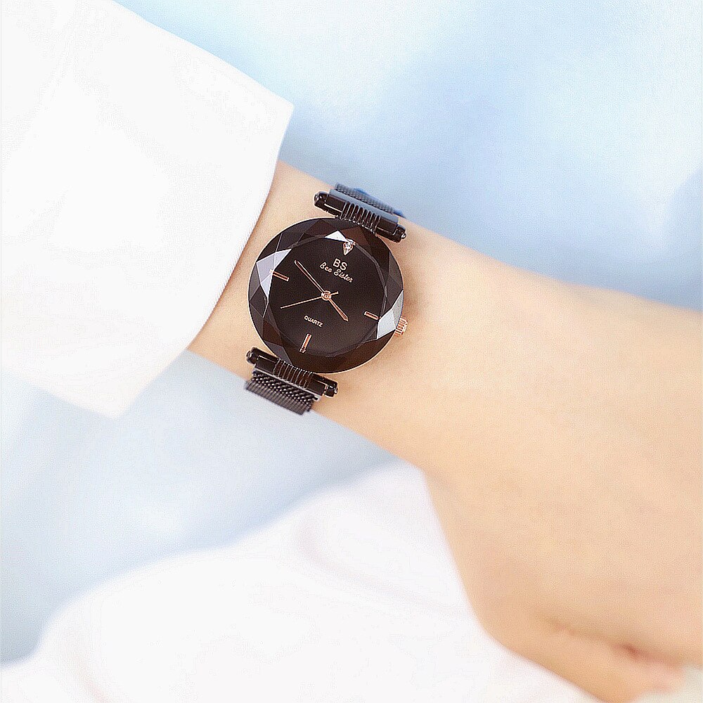 Aiseilo Vrouwen Armband Set Quartz Horloges Voor Vrouwen Rose Goud Magnetische Horloge Dames Roze Wijzerplaat Polshorloge Klok Vrouwelijke