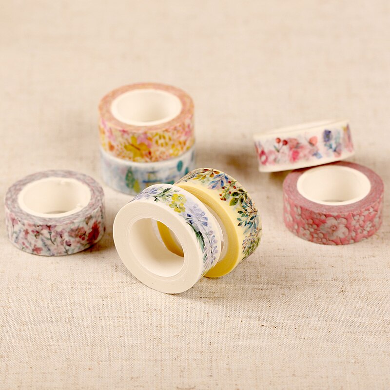 10 meter Verse Bloemen Washi Tape Decoratieve Plakband DIY Scrapbooking Sticker Label Afplakband