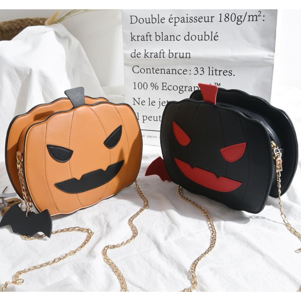 Leuke Halloween Vrouwen Pu Schoudertas Pompoen Tote Crossbody Handtas Messenger Bags Purse Sac EEN Hoofd # T1G