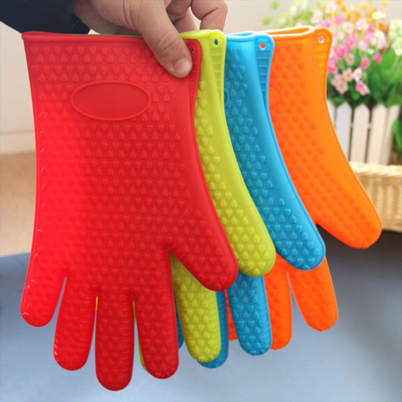 1 Hand Backen Silikon Handschuhe Mikrowelle Backen Handschuhe Küche Anti-verbrüHenne Anti-Unterhose Silikon BBQ Ofen Topf Halfter Fausthandschuh Küche