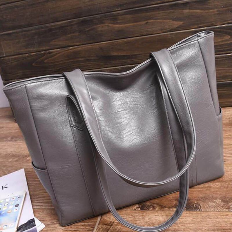 Bolsa feminina versátil de couro pu, bolsa de ombro crossbody com zíper para enxerto: gray