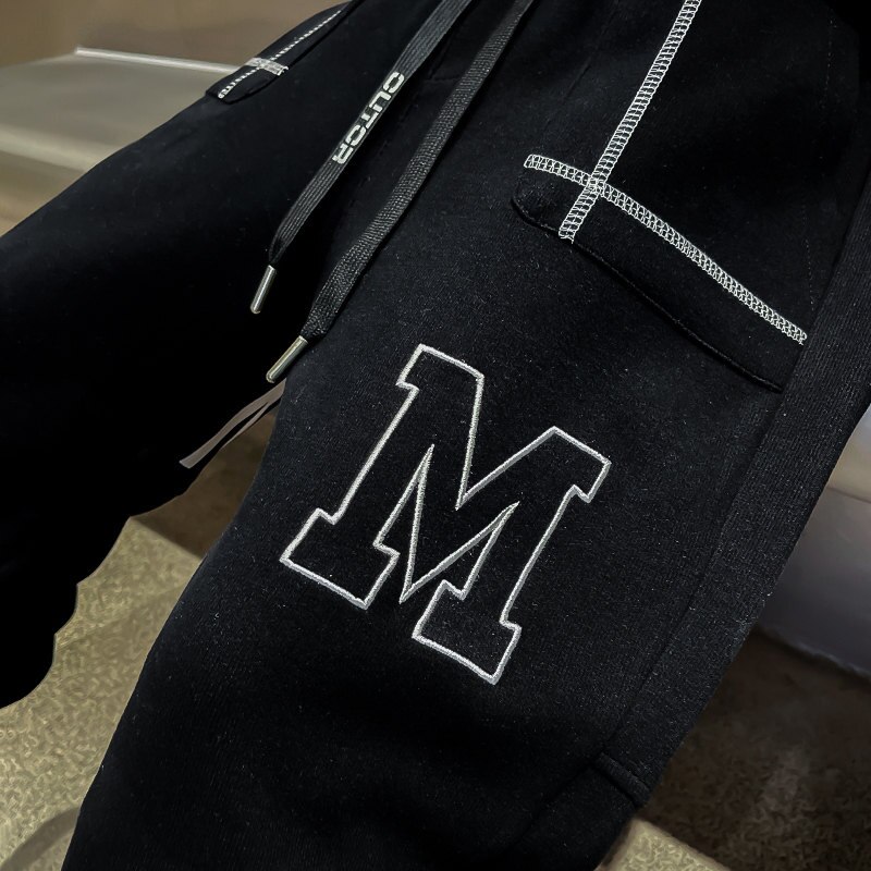 Pantalones largos y holgados para niños y adolescentes, Pantalón deportivo informal con estampado de letras, color negro y azul, 5, 6, 8, 9, 10, 12 y 14 años, primavera y otoño, 2022