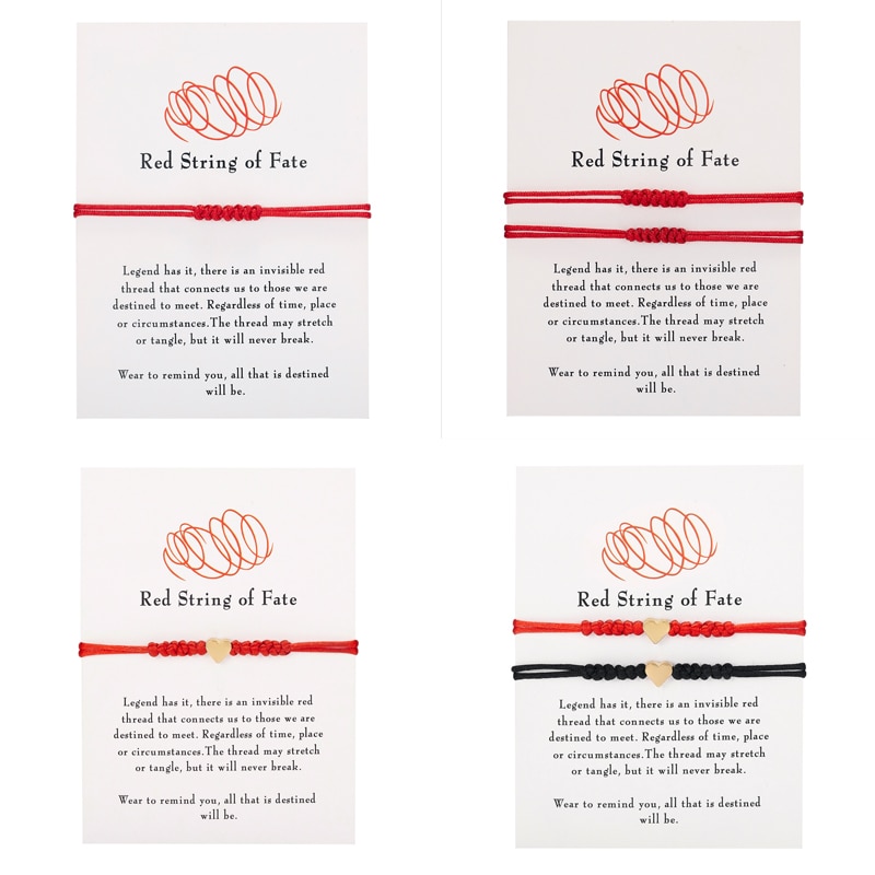 Pulseras de cuerda roja de la suerte hechas a mano, 7 nudos, protección, amuleto del destino, buena suerte, éxito, prosperidad, joyería de la amistad para pareja