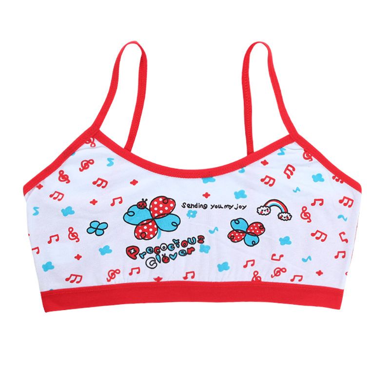 Girls Bra Underwear Lingerie Kids Teens Teenage Young Adolescente 8-14Years Student Cotton Cartoon Print Undewear Tops 19QF: R