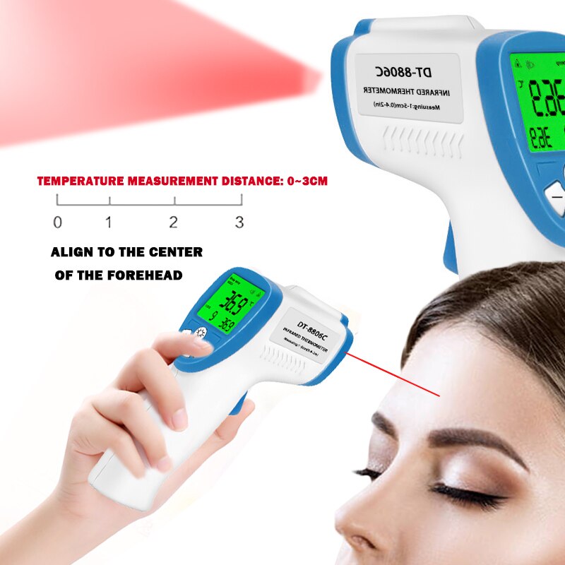 Baby voksen digital termometer pande krop infrarød termometer pistol berøringsfri temperatur måling enhed
