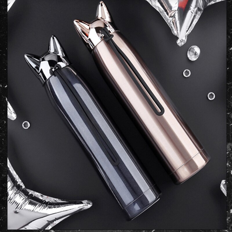 Termo de acero inoxidable para estudiantes, taza de para parejas, dorado, negro, azul, rosa y rojo, bonito, a la , para todos los reyes de la gente