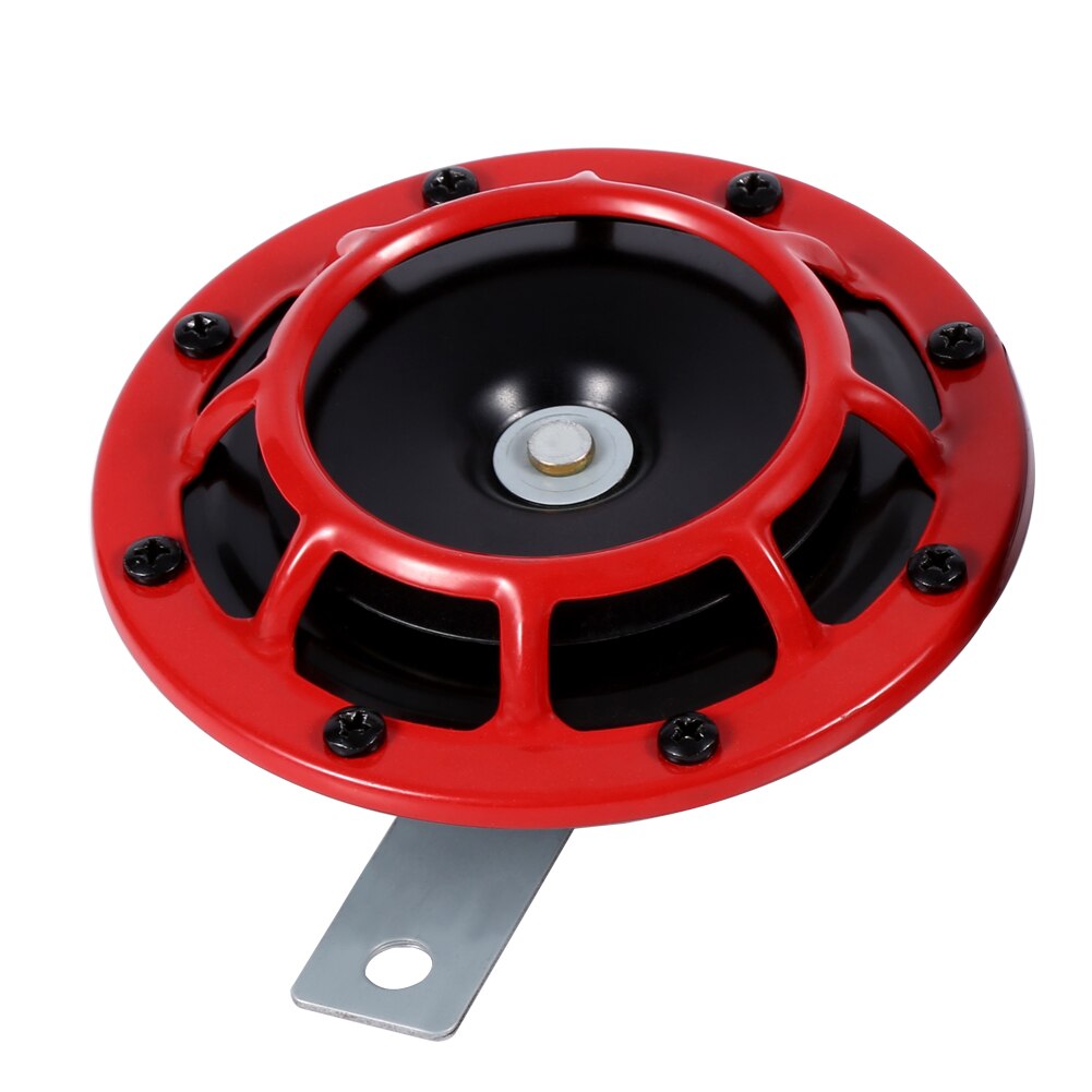 12V Car Grille Mount Electric Blast Tone Horn Super Tone Loud Compact Electric Horn with 2 universal mounting brackets Red