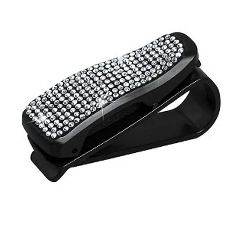 Diamant Brilhouders Auto Zonneklep Zonnebril Brillen Mount Met Ticket Card Clip Auto-interieur Accessoires Brilhouder