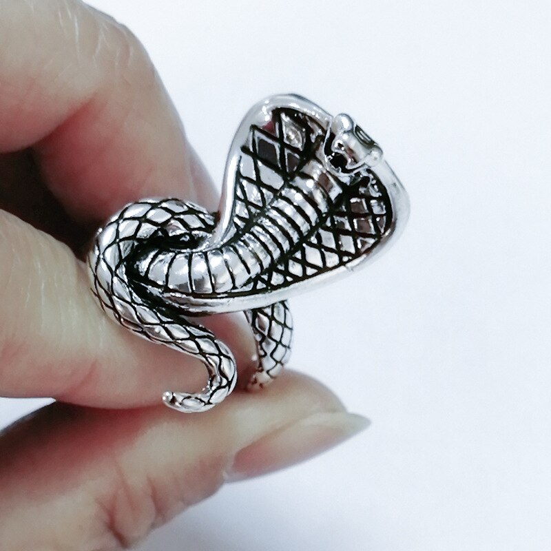 Bague serpent vintage en acier inoxydable, personnalité dominatrice, moto, fête, punk, animal, bagues pour hommes, bijoux cobra