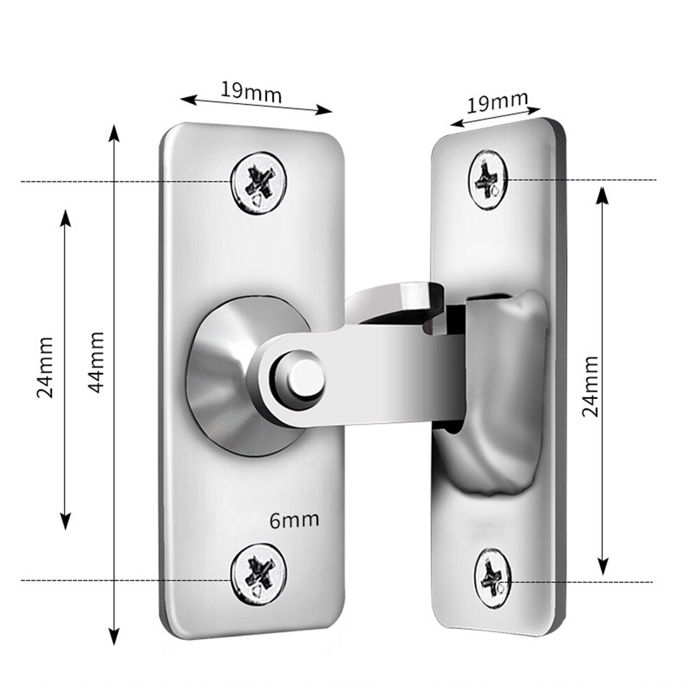 Verrou de porte coulissante en acier inoxydable, à Angle droit de 90 degrés, boucle à Angle droit, sécurité domestique, matériel de casier à vis: A