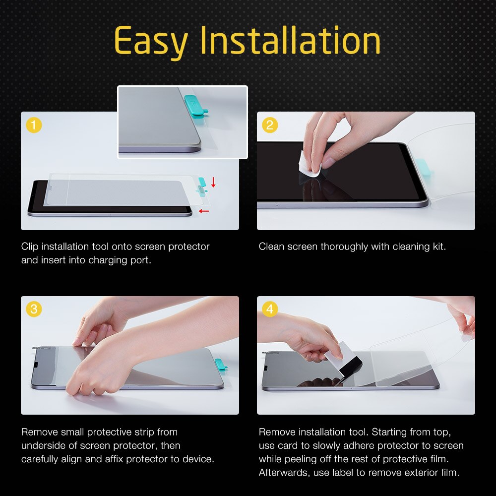 ESR Paper-Feel Screen Protector for iPad Pro 11 PET Film for Apple Pencil for iPad Pro 11 & Screen Protector