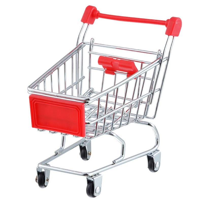 carro supermercado de bebé carrito de juguete de almacenamiento Mini carrito de compras plegable cesta de juguetes para niños 9 colores: Red