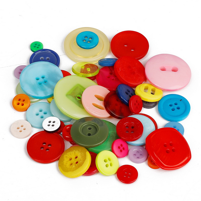 Mixed Color & Size Small Plastic Buttons Round Cartoon Button DIY Craft Scrapbooking Sewing Garment Accessories: Mix Color 03