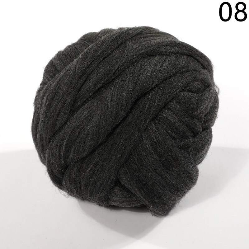 250g Super Thick Natural Wool Chunky Yarn Felt Wool Roving Yarn Spinning Hand Knitting Spin Yarn Diy Blanket Crocheting Supply: 08