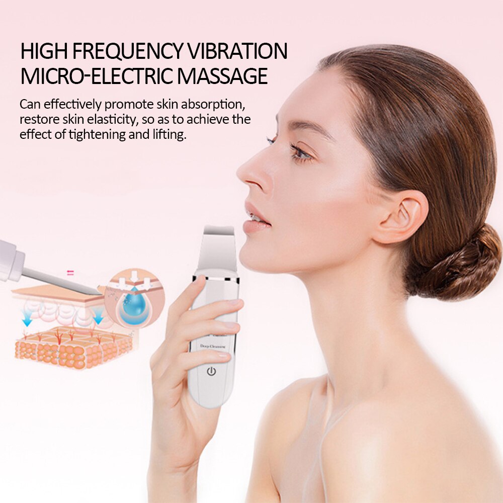 Ion - Import and Ion + Export Ultrasonic Skin Scrubber EMS Peeling Shovel Facial Pore Cleaner Face Skin Scrubber Lift Machine