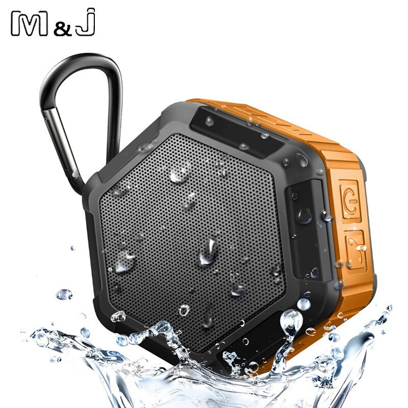 M & J Werk in Water Draagbare Draadloze Bluetooth Speaker Subwoofer Krachtige IP65 Outdoor Sport Mp3 Player Music Speaker Bass: Orange