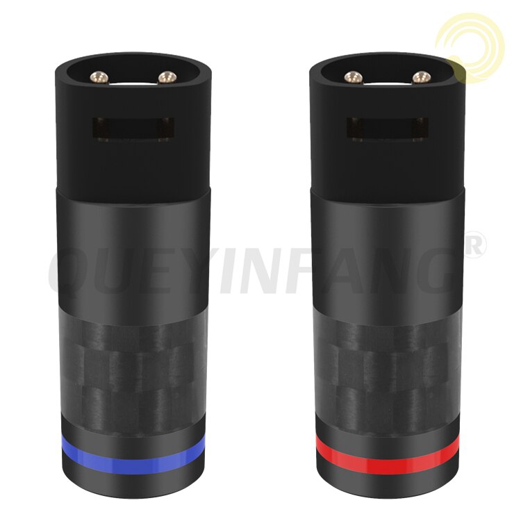 QUEYINFANG Wire Connector Earphone 2Pin Socket Audio Jack For IE8 IE8I IE80 DIY HiFi Headset Carbon Fiber Metal Adapter: Black / 5 Pairs