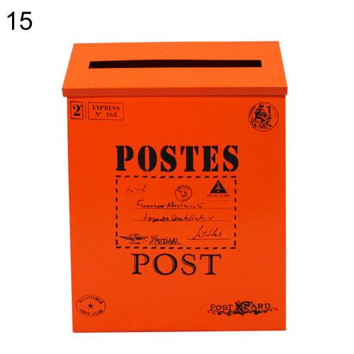 Retro metall vegghengt postkasse bøtte avis postkasse post hage dekor: 15