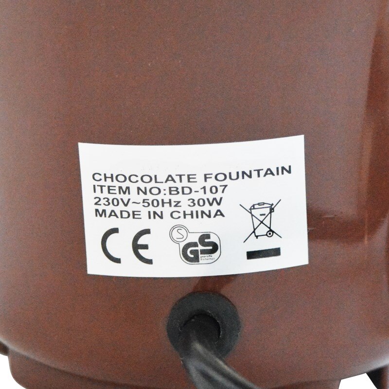 Husholdnings chokolade springvand maskine ce cb godkendelse chokoladesmelter tredobbelt chokolade foudue maker