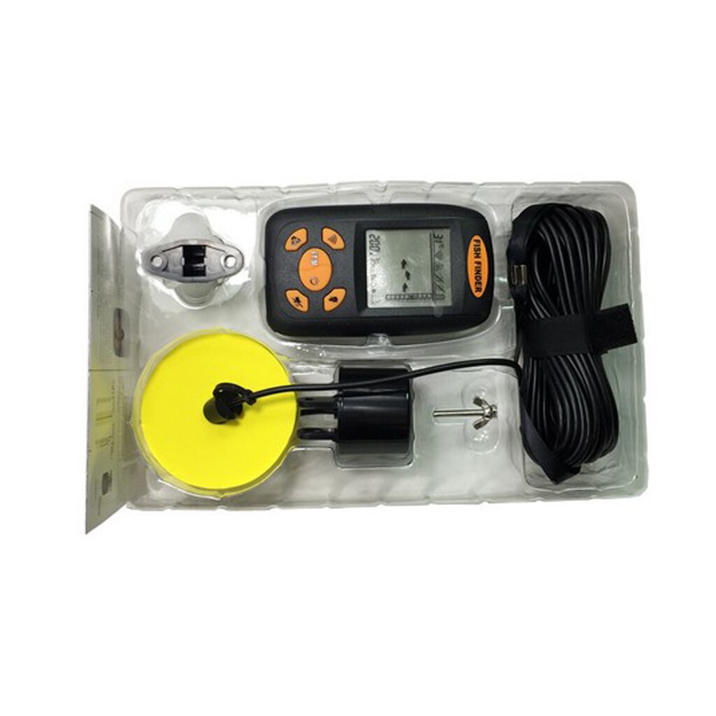 Wired Sonar Sensor Alarm Transducer LCD Display Fish Depth Locator Portable Fish Finder 328ft Fish Finder for Fisherman
