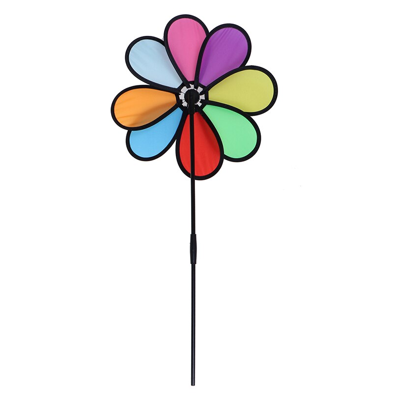 1Pcs Kleurrijke Regenboog Dazy Bloem Spinner Wind Windmolen Tuin Yard Outdoor Decor