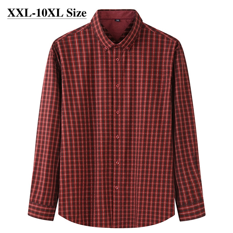 Plus size 7xl 8xl 10xl merk heren overhemd met lange mouwen rooster business casual herfst los overhemd heren blauw rood