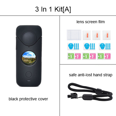 Futerał silikonowy pokrowiec ochronny obudowa ochronna pyłoszczelna czapka futerał do przechowywania folia ekranowa uchwyt do Insta360 One X2 X akcesoria: 3 in 1 kit A
