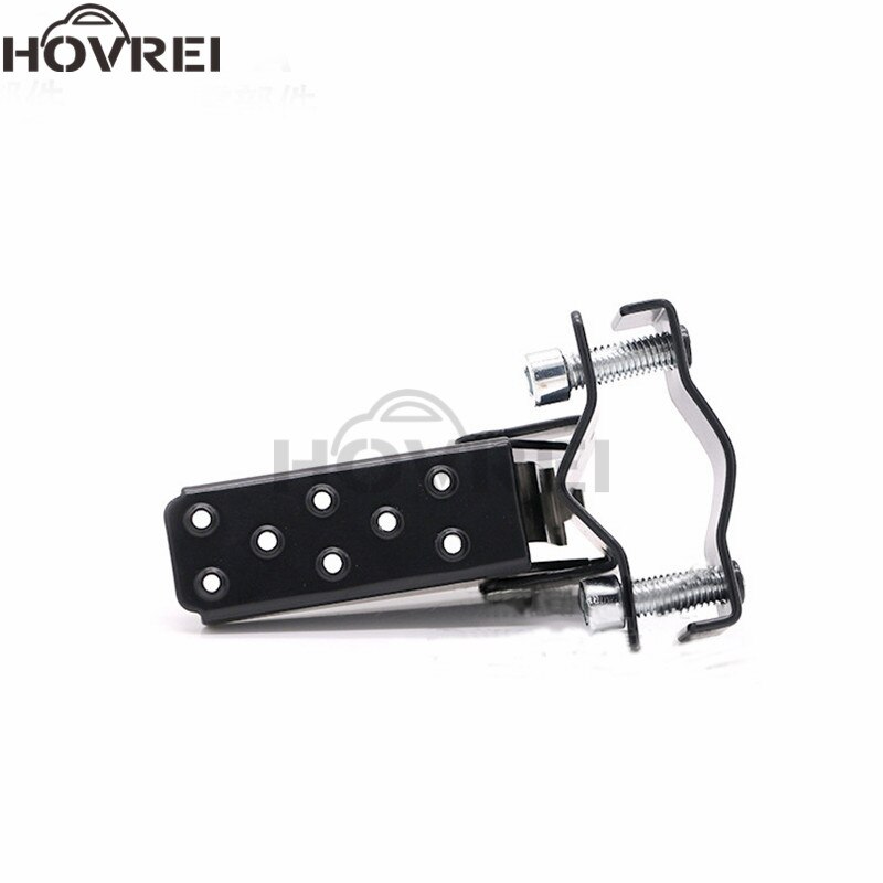 1 pair Universal Retro Motorcycle Black Clamp-on Steel Axle Foldable Foot pedal Step Pegs motobike front rear Folding Foot rest